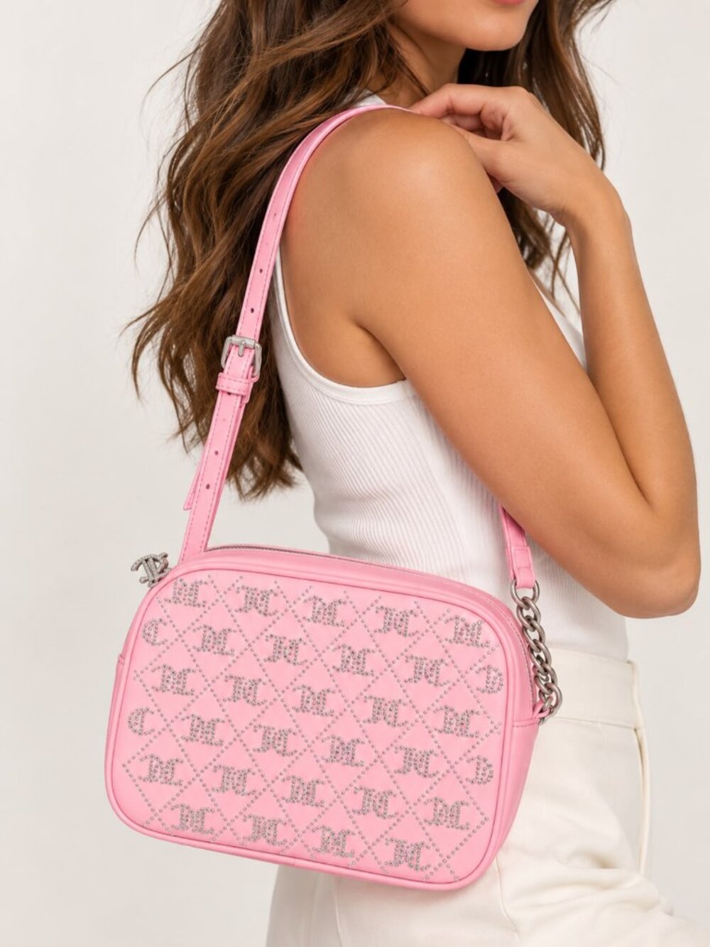 Pink Rhinestone Crossbody Bag